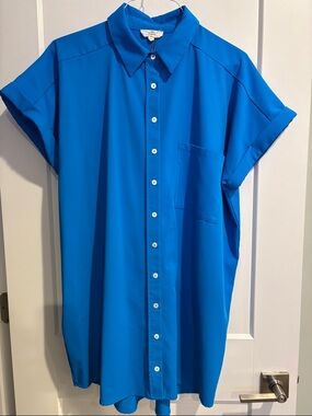 Entro Women’s Short Sleeve Shirt Dress Large